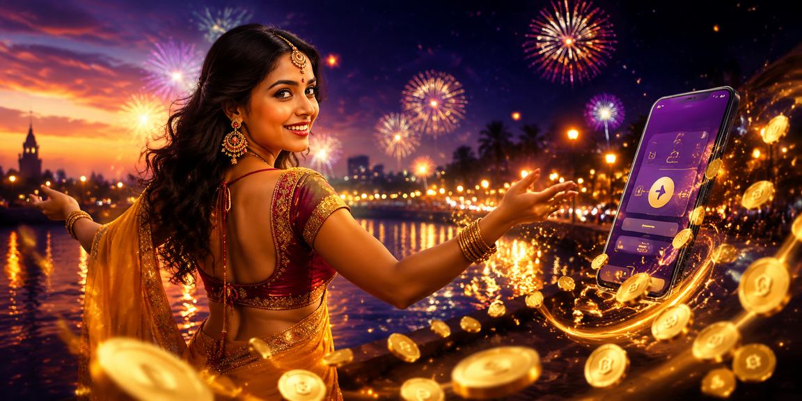 Indian woman using mobile phone for lottery payment in Chennai