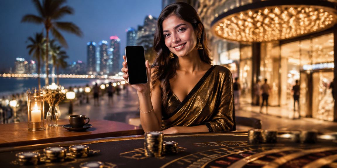 India night market with baccarat casino lights